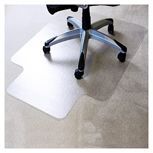 Marvelux Durable Office Chair Mat, Rectangular with Lip for Low and Standard Pile Carpets, 36" x 48", Transparent Carpeted Floor Protector, Shipped Flat, Eco-Friendly Enhanced Polymer - size: 36" x 48" (With Lip)