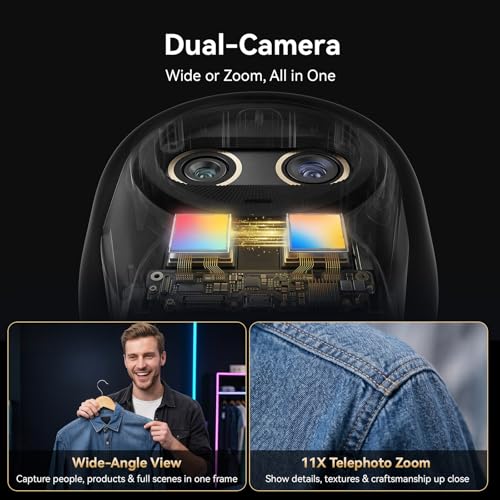 EMEET Piko Dual-Camera 4K Webcam for Streaming, Wide-Angle & Telephoto | Max 11X Hybrid Zoom, 0.2s Autofocus, Remote Control, 3 Mics, Panda Privacy Cover, USB C-C&C-A, for Streaming/Work/Study - style: Piko Dual w/ Max 11X Hybrid Zoom