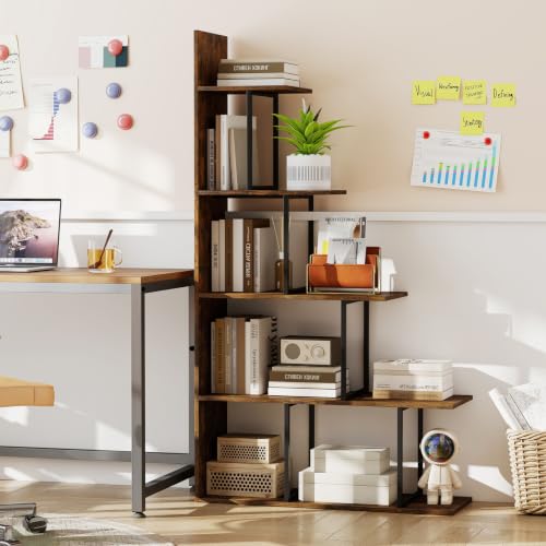 GIANTEX 5-Tier Stepped Bookshelf, 62" Tall Ladder Corner Bookcase