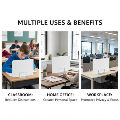 Portable Desk Divide, Freestanding PVC Partition Panels for Office & Student Workspaces, Cubicle Privacy Screen (Grey 60X50CM) - size: 60X50CM