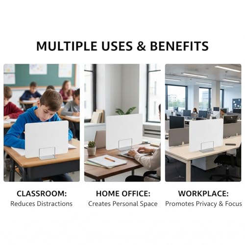 Portable Desk Divide, Freestanding PVC Partition Panels for Office & Student Workspaces, Cubicle Privacy Screen (Grey 60X30CM) - size: 60X30CM