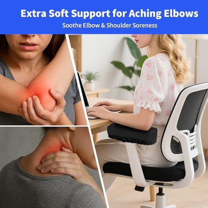 YOUFi Office Chair Arm Covers,Extra Soft Velvet Armrest Cushion,Set of 2 - color: Black