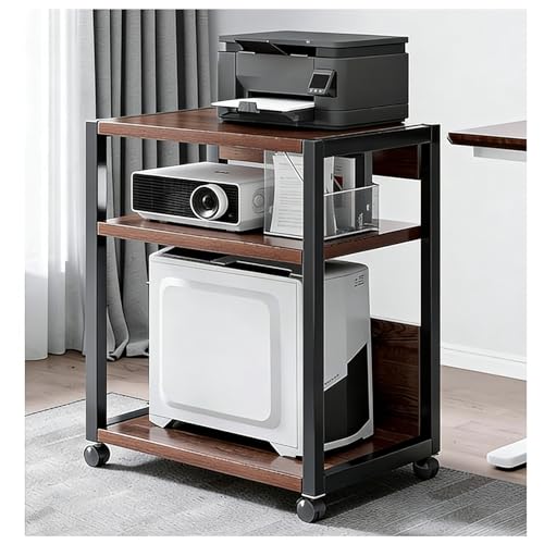 Mobile Printer Under Desk Cart for Documents, Storage Office Machine Stand with Steel Frame, Multi-Tier Shelf for Home Easy-Assemble(2-Tier) - size: 2-Tier
