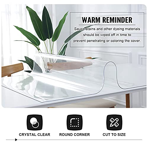 Royhom Clear Table Protector 14 x 48 Inch, 2mm Plastic Table Cover - color: Clear 2mm, size: 14" x 48" (Rectangular)