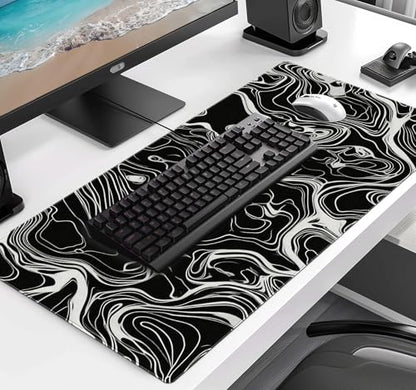 Marble Patterned XL Gaming Mouse Pad, Suitable for Office and Study Mouse Pads - color: Abstract Lines