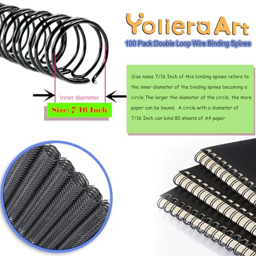 80 Sheet Capacity Twin Loop Wire Binding Spines, 7/16 Inch Coil Bindings | 100 Pack Double Loop Wire Binding Spines, 3 to 1 Pitch Metal Spiral Binding Wire, 34 Holes Red Metal Book Binding Coils - size: 100P, 3:1 Pitch, Red, style: 7/16 Inch (80 Sheet Cap