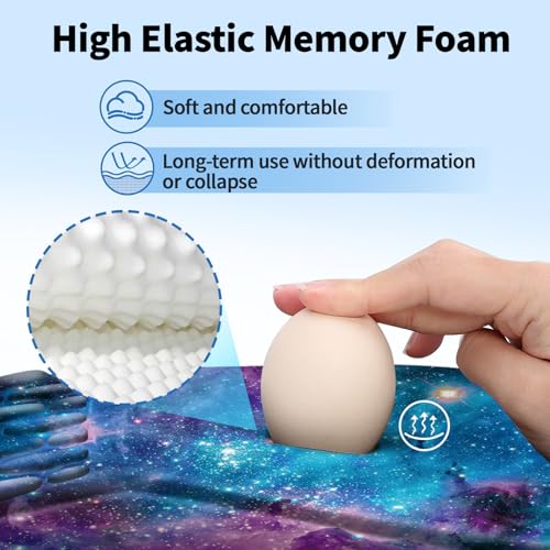 YIWEI Ergonomic Mouse Pad with Wrist Rest for Carpal Tunnel Pain Relief - color: Starry Sky