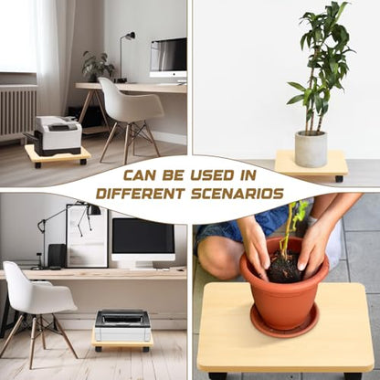 Beeveer 2 Pcs Burlywood Under Desk Printer Stand 13.8 x 11.8 x 2.4 Inches - color: Burlywood, size: 13.8 x 11.8 x 2.4 Inches