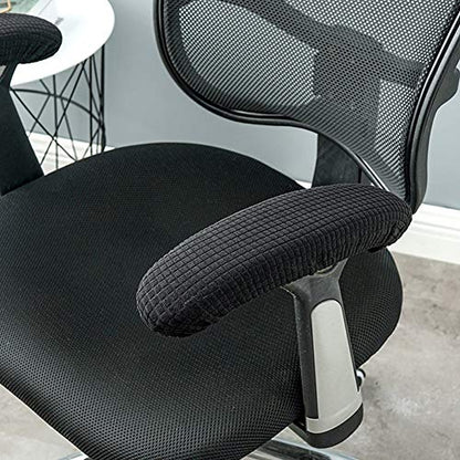 Kakalote Stretchable Office Chair Armrest Covers, 1Pairs Removable Arm Rest Slipcovers Elastic Arm Covers Protectors for Office, Desk, Gaming Chairs(Black-No Padding) - color: Black