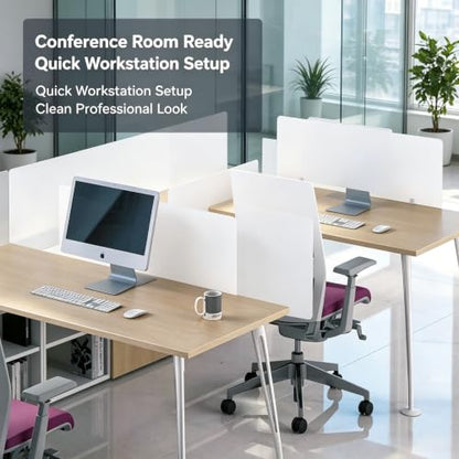 Solid White PVC Desk Divider Freestanding Office Workstation Privacy Partition Screen (B) - color: B