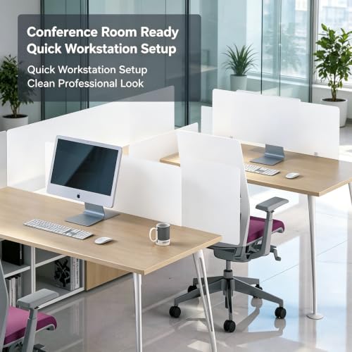 Solid White PVC Desk Divider Freestanding Office Workstation Privacy Partition Screen (Big L) - color: Big L