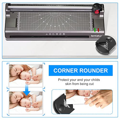 Lamtetur A3 Thermal Laminator Machine with 70 Letter Size Laminating Sheets | 11X17 Laminating Machine For Office Home School Teacher,13 inch Hot&Cold Lamination 3-5Mil With Paper Cutter,Corner Rounder
