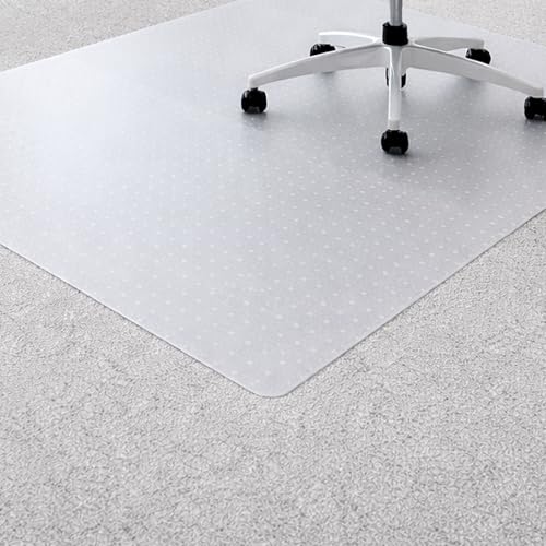 Marvelux Polypropylene Chair Mat for Low Pile Carpets and Carpet Tiles (up to 1/4" Thick), 29” x 46” White Office Carpet Protector, Rectangular, Eco-Friendly, Shipped Flat - size: 29" x 46"