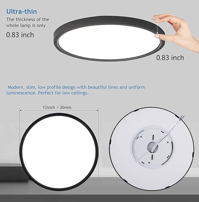 16Pack 12Inch 3200LM LED Flush Mount Ceiling Light,28W White 6000K,120V Slim Surface Mount Ceiling Light Fixture for Kitchen Bedroom Living Room - size: 16Pack-28W-12Inch-Round