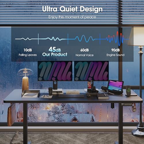Monomi Electric Standing Desk 63"x28"Height Adjustable Sit Stand Desk | Ergonomic Home Office Computer Gaming Desk with Memory Preset Controller and Anti-Collision,Black - color: Black, size: 63x28