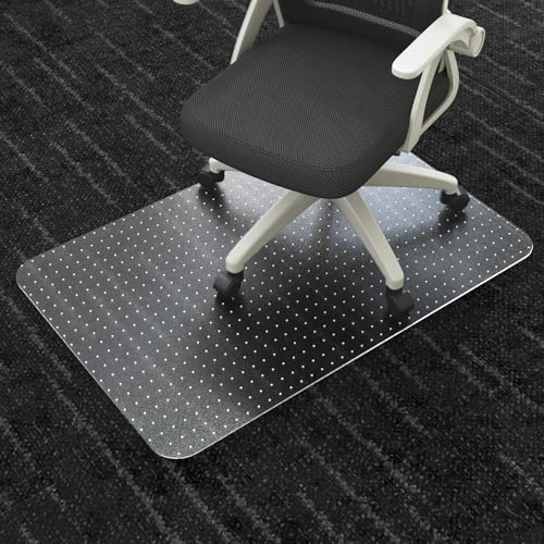 Office Chair Mat for Carpet Floors, 48" x 30" Clear Desk Chair Mats for Low Pile Carpeted Protector, Sturdy PVC Computer Chair Mats Anti-Slip and Easy to Clean for Home & Office - color: Clear for Carpets, size: 48"x30" Rectangle