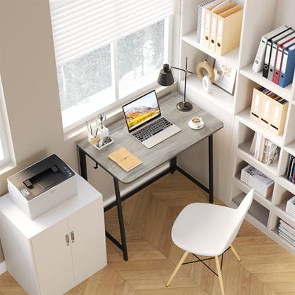 WOHOMO Folding Desk 31.5" Foldable Computer Table for Small Spaces GrayWash - color: Graywash, size: Small Size:31.5 x 15.7