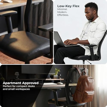 Click365 Ergonomic Office Chair Lumbar Support, Mid-Back Mesh Chair, 8 Pack - color: M110/Sleek Black X 8