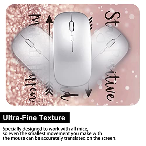 Audimi Small Mouse Pad 6 x 8 Inch, Mini Mouse Pad Thick for Laptop Wireless Mouse Home Office Travel, Portable & Washable (Stay Positive) - color: Stay Positive