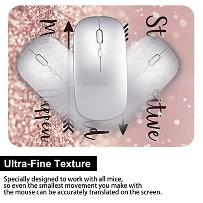 Audimi Small Mouse Pad 6 x 8 Inch, Mini Mouse Pad Thick for Laptop Wireless Mouse Home Office Travel, Portable & Washable (Stay Positive) - color: Stay Positive