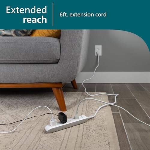 Philips 6 Ft Surge Protector Power Strip, Braided Extension Cord, Flat Plug - size: 6 Ft