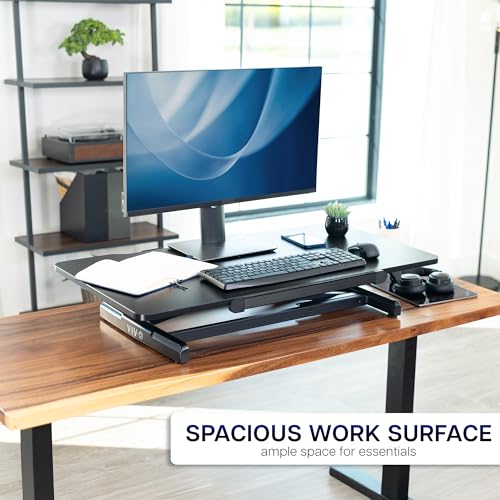 VIVO Black 36 in Tilting Stand Up Desk Converter, DESK-V036T