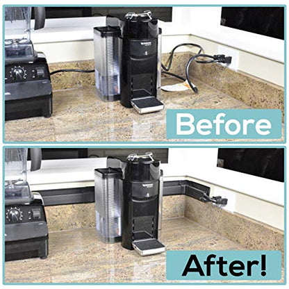 J Channel Cable Raceway System, 100” Total, Cable/Wire Management Solution for Desk, Home, Office, Kitchen, or Workshop, Includes Couplers to Cover Gaps & Solution for Power Blocks & Outlet Strips