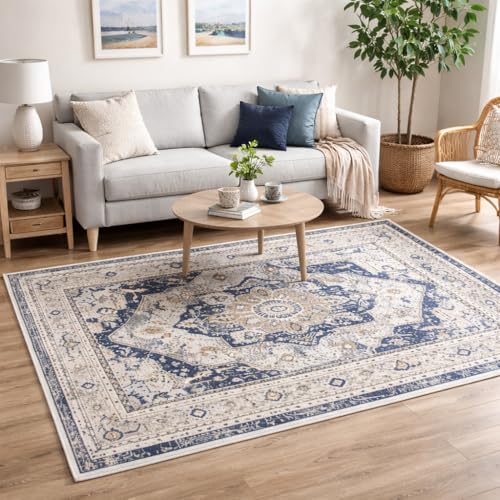 Chair Mat 5x6, Washable Low Pile Area Rug for Living Room