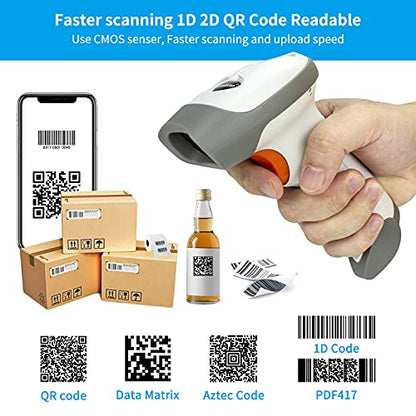 NetumScan Bluetooth 2D Barcode Scanner, 3 in 1 Automatic Wireless QR Barcode Reader USB Image Code Scanner for Store, Warehouse POS, Computer, Tablet, iPad, iPhone, Android - style: 1D & 2D Scanner