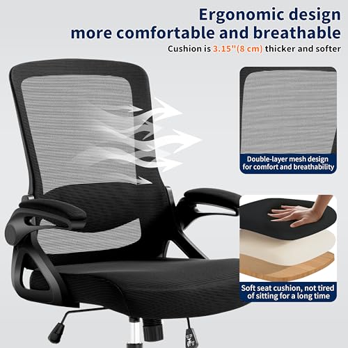 Ergonomic Office Chair Desk Chair with Adjustable Lumbar Support - color: 6pcs Black