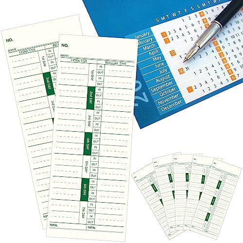 Chuangdi 1000 Pcs Time Cards 1 Side Time Clock Cards 3.5 x 9 Inches