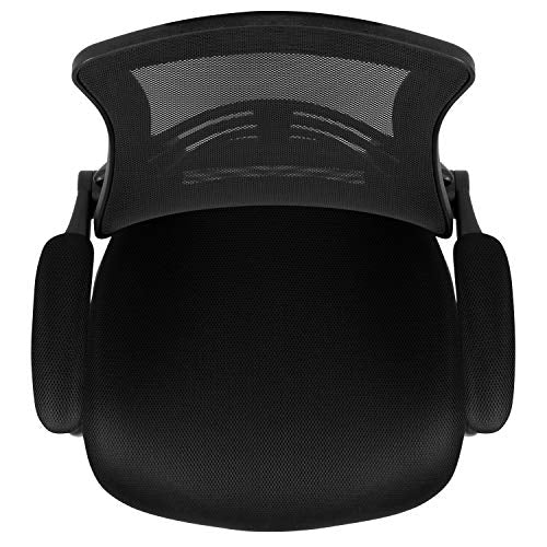Flash Furniture Set of 4 Mid-Back Swivel Ergonomic Task Office Chairs with Flip-Up Arms, Black Mesh | Flip-up Arms, Mid-Back, Mesh Back - color: Black Mesh, size: Set of 4