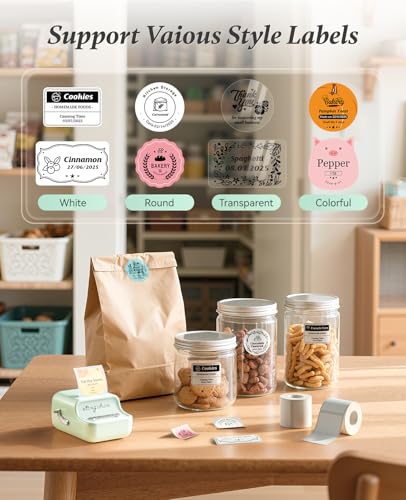 NIIMBOT B21 Label Maker, 2 Inch Portable Inkless Label Machine, Mint Green | Thermal Label Printer with 1 Pack 50x30mm White Label for Home/Office/Business, Compatible with iOS & Android - color: Mint Green