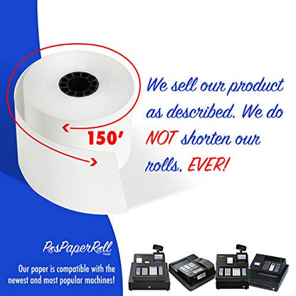 44mm (1-3/4") x 150' BOND Cash Register/Calculator Receipt Paper - 40 Rolls