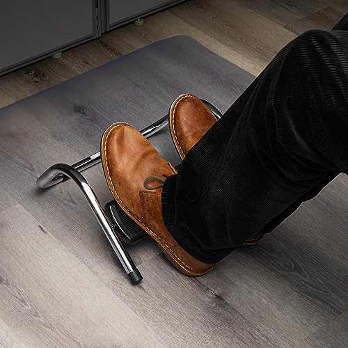 Mind Reader Foot Rest, Under Desk at Work, Ergonomic, Height Adjustable, Office, Metal, 14" L x 13" W x 7" H, Black