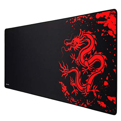 JIALONG Gaming Mouse Pad Large Size 35.4x15.7 inches Extended Desk Mousepad with Personalized Design for Laptop, Computer PC - Red Dragon - color: Dragon