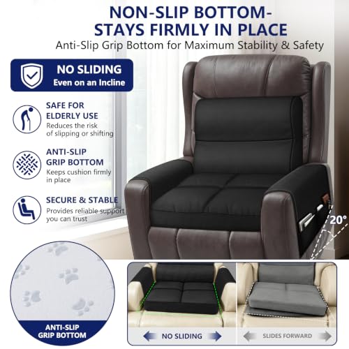 Chair Cushions for Elderly,20x16.5x4.5 Inch Rocking Chair Cushions Indoor,Memory Foam Recliner Cushions for Long Sitting, Sofas & Couches，Outdoor,Office Chair，wheelchair，Meditation and Floor Seating