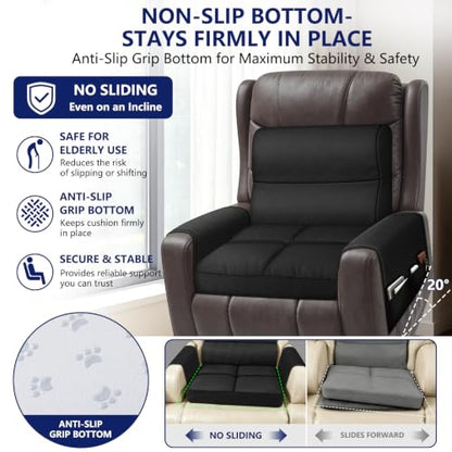 Chair Cushions for Elderly,20x16.5x4.5 Inch Rocking Chair Cushions Indoor,Memory Foam Recliner Cushions for Long Sitting, Sofas & Couches，Outdoor,Office Chair，wheelchair，Meditation and Floor Seating