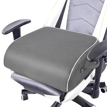 Thick Chair Cushions, Office Booster Seat Cushion to Tailbone Pain Relief, Non Slip Memory Thick Foam Cushion with Carry Handle 6"-Grey - color: Grey, size: 18"x16"x6"
