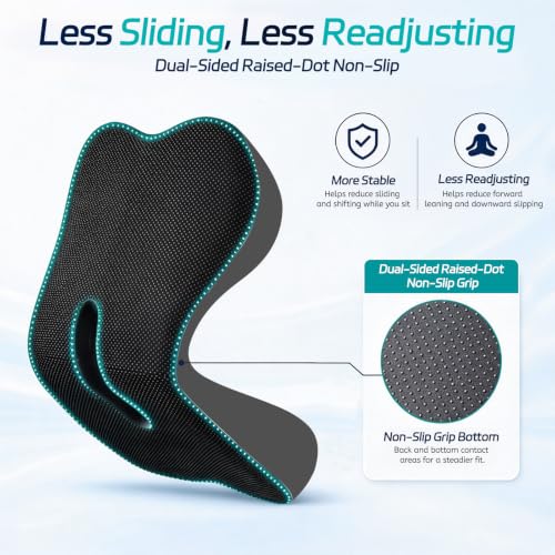 Seat Cushion & Back Support for Tailbone and Lower Back Relief - color: Black