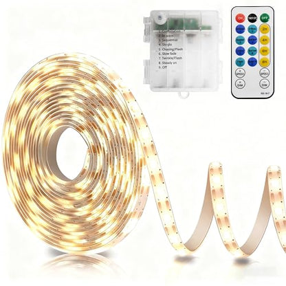 echosari Strip Lights Battery Operated 16.5Ft with Timer for Cupboard - color: Warm White, size: 16.5Ft