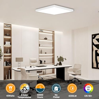 GT-Lite 2'x2' 4200 Lumen LED Flat Panel,Flush Mount and Drop Ceiling - color: White 1 Pack, size: 2x2 Feet
