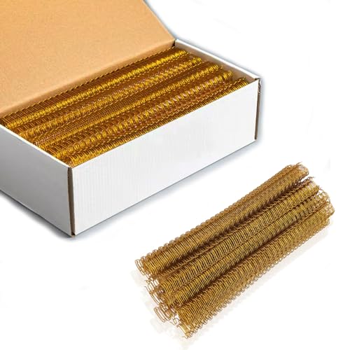 1 Inch Double Loop Wire Binding Spines, 2:1 Pitch, 220 Sheet Capacity - color: 50p, 2:1 Pitch, Gold, size: 1 Inch (220 Sheet Capacity)
