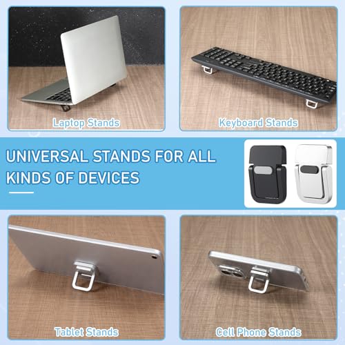 4pcs Portable Keyboard Riser, Mini Foldable Laptop Stand for Desk Self-Adhesive Plastic Invisible Laptop Feet Adjustable Computer Keyboard Lift for Most Keyboards