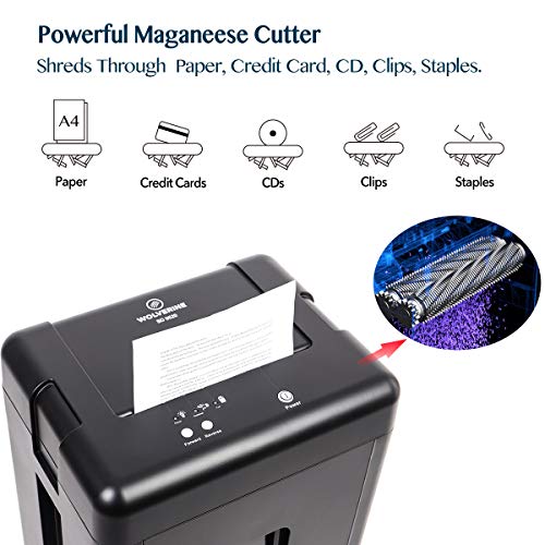 WOLVERINE SD9520 P5 Super Micro Cut Shredder, 15-Sheet, Ultra Quiet, 8Gal Bin, Black - size: 15-Sheet Level P5-Black