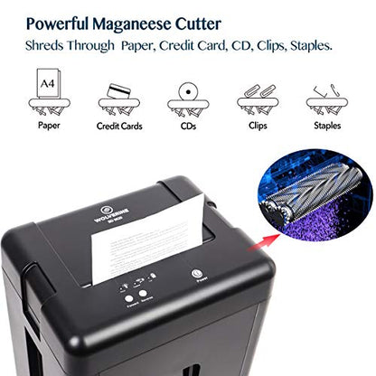WOLVERINE SD9520 P5 Super Micro Cut Shredder, 15-Sheet, Ultra Quiet, 8Gal Bin, Black - size: 15-Sheet Level P5-Black