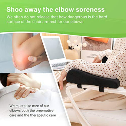 LargeLeaf Chair Ergonomic Armrest Pads Elbow Pillow Pressure Relief Office Chair Gaming Chair armrest with Memory Foam armrest Pads 2-Piece Set of Chair (Black_Velvet) - color: Black_velvet