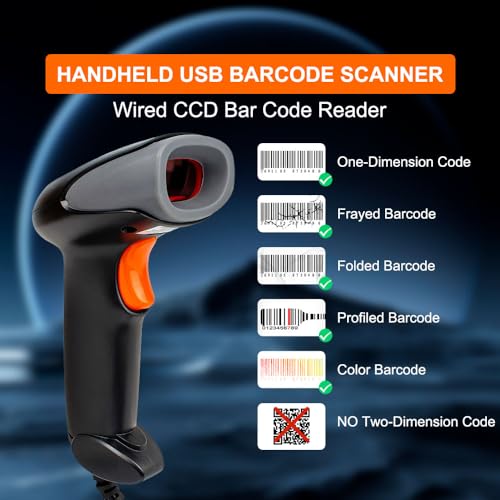 YANZEO Wired USB CCD Handheld Barcode Scanner for Shop Warehouse - style: L1100