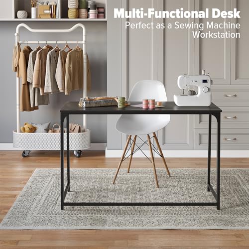 WOHOMO Folding Desk, 47.2" Foldable Computer Table for Small Spaces, Black - color: Black, size: Extra Large Size:47.2 x 19.6