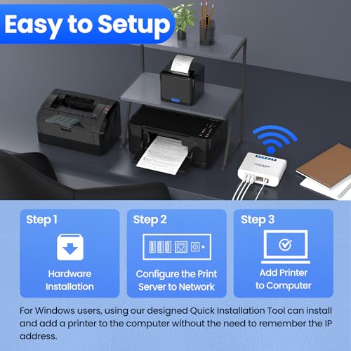 Wireless Print Server to Share 3 USB Printers Over Local Network - size: 3 USB Port